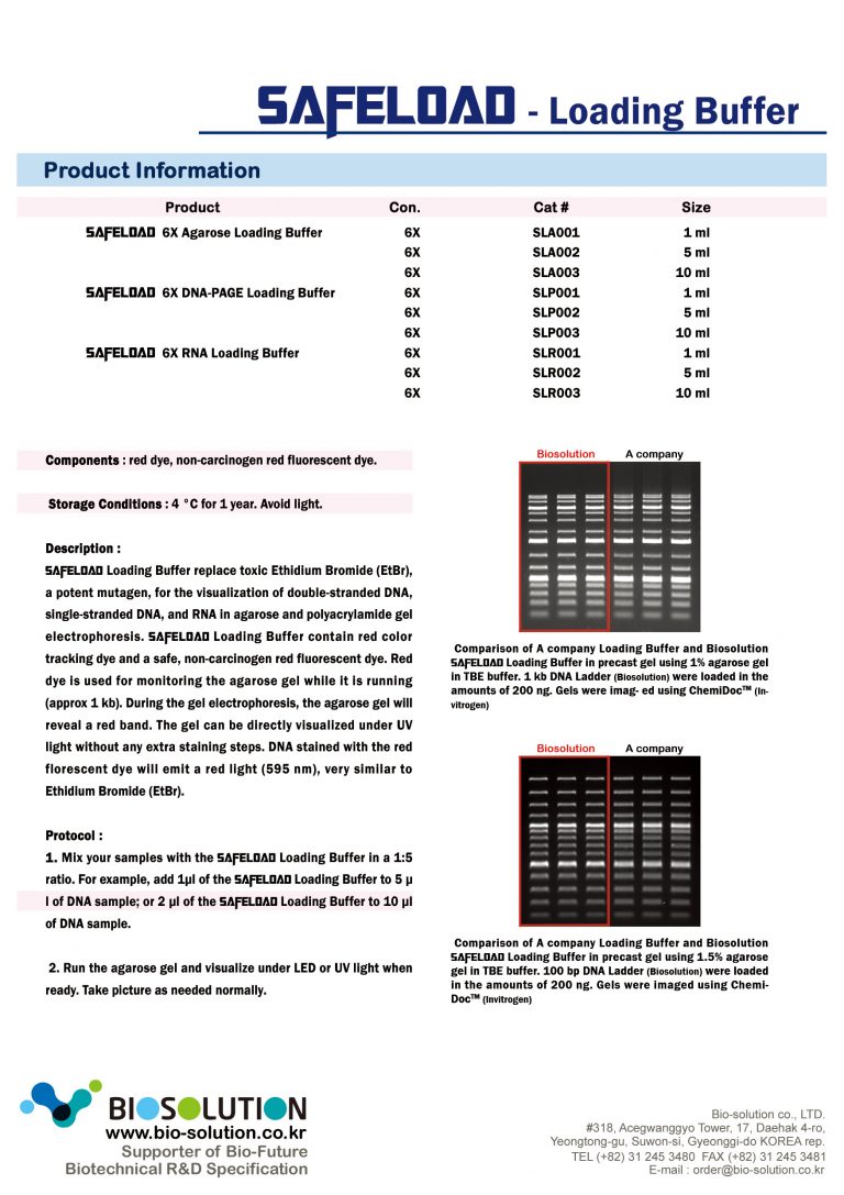 [SLR002] SAFELOAD 6X RNA Loading Buffer Biosolution
