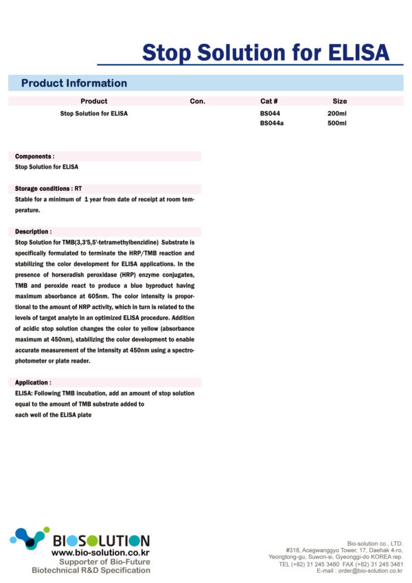 [BS044] Stop Solution for ELISA – Fast & Reliable – One-Day Service for ...